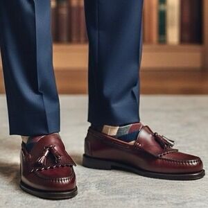 NWOB 90's GH Bass Weejuns Lennox Mens Loafers Burgundy Size 13 C Narrow Width